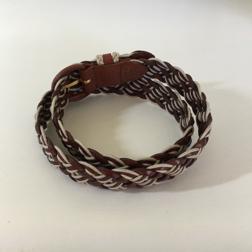 Talbots Medium Braided Cord and Leather Belt - Picture 2 of 5